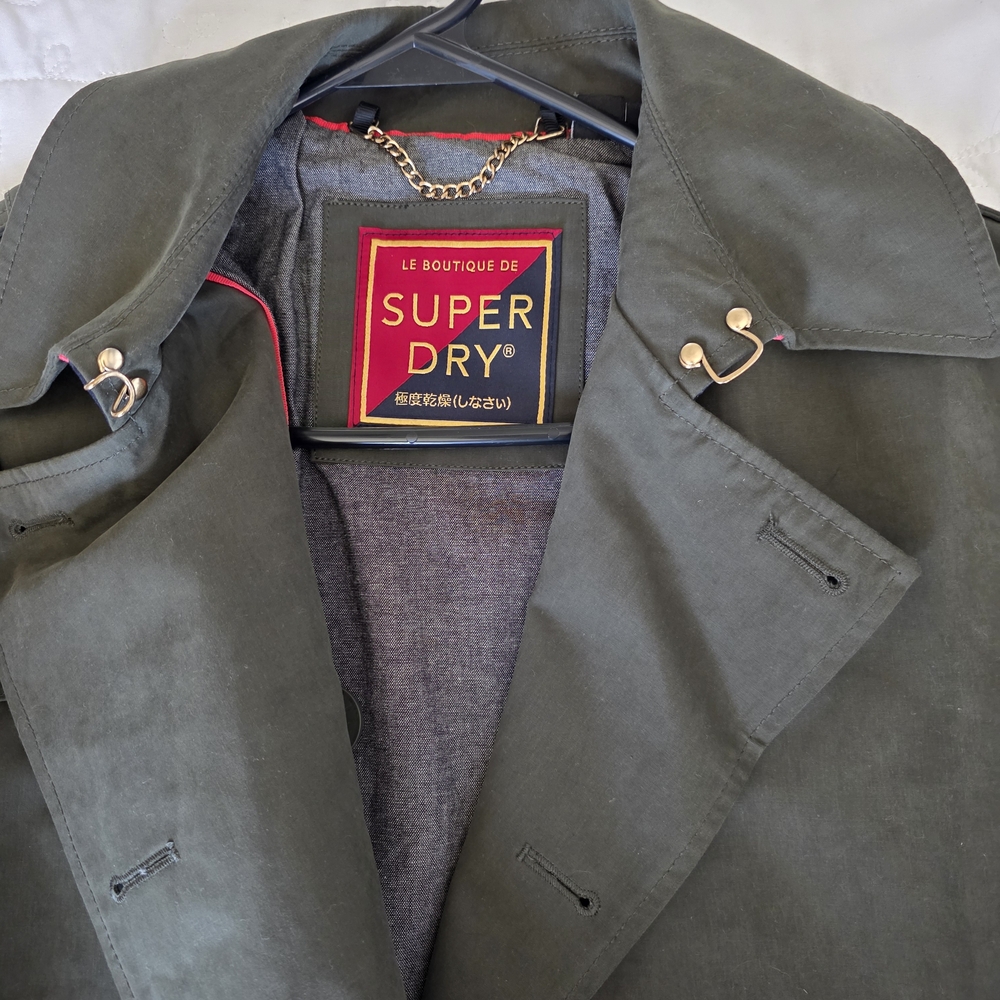 Superdry Men's Olive Trench Coat